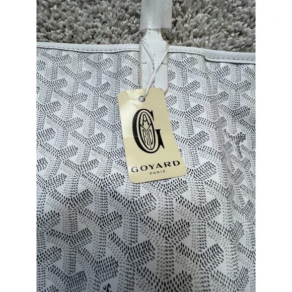 Goyard Saint Louis Tote Bag in White Goyardine Canvas - Picture 2 of 12